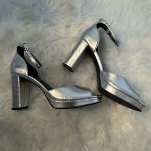Silver High Heel Sandals